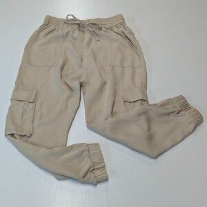 Vince Camuto Size XS Khaki Cargo Cropped Joggers
